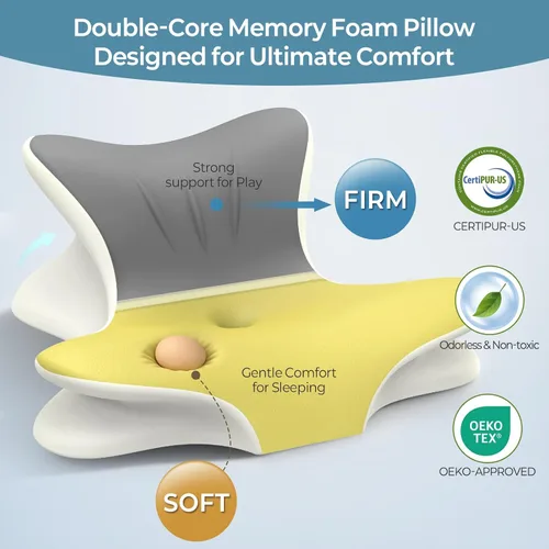 Vista 3 de Almohada cervical para el cuello para aliviar el dolor, almohada de lectura ergonómica para la cama, almohada de soporte de espalda de cuña de Gris