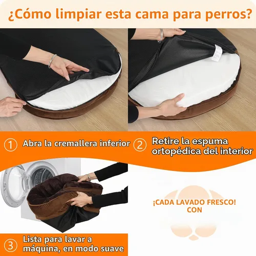 Vista 7 de Dwanton - Cama ortopédica para perros medianos con espuma de gel de memoria, sofá impermeable para perros, cama lavable para mascotas con cojín
