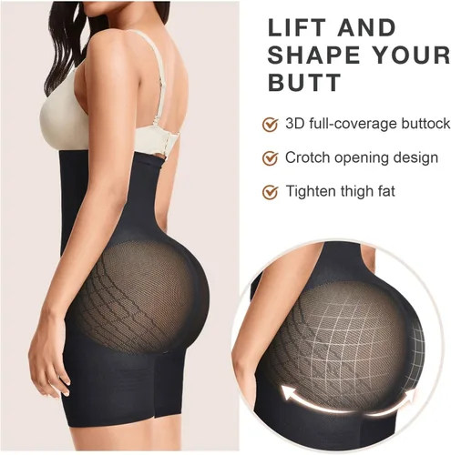 Vista 4 de Lover-Beauty Butt Lifting Shapewear Removable Straps Open Bust Tummy Control Body Shaper