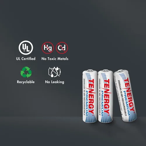 Vista 6 de Tenergy Combo de batería recargable NiMH de alta capacidad, incluye 12 pilas recargables AA 8xAAA 4x9V, paquete de 24