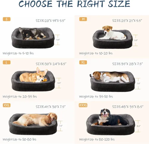 Vista 5 de Cama ortopédica para perros para cachorros, razas de perros extra pequeños, cama ovalada para gatos, sofá cama para perros de espuma de celda