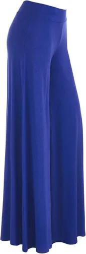 Vista 129 de Made By Johnny Pantalones palazzo elásticos de pierna ancha para mujer, lisos, casuales, cómodos