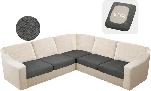 Vista 30 de HDCAXKJ - Fundas impermeables para cojín de sofá modular, fundas elásticas para cojín de sofá de esquina, fundas protectoras de muebles de jacquard