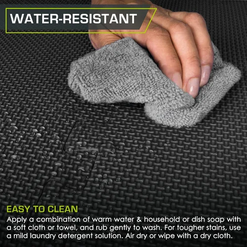 Vista 6 de ProsourceFit Alfombrilla de Ejercicio con Rompecabezas de Patrón Tejido Extra Gruesa de 1 Pulgada, Baldosas de Espuma EVA Entrelazadas para Piso
