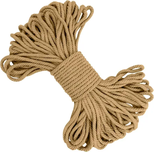 Vista 43 de Cuerda de macramé de 0.197 in x 22 yardas, cuerda gruesa de hilo de algodón natural, cuerda de colores para colgar plantas de macramé, para colgar