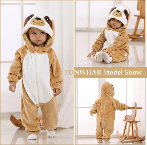 Vista 4 de TONWHAR Kid's and Toddler's Costume Baby Animal Outfit Baby Boys' Girls' One-Piece Rompers Jumpsuit