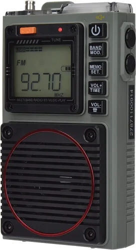 Vista 2 de Radio, control de aplicación Bluetooth altavoz compatible con tarjeta microSD, receptor AM/FM/VHF/onda corta/WB con alertas NOAA y antena de cable