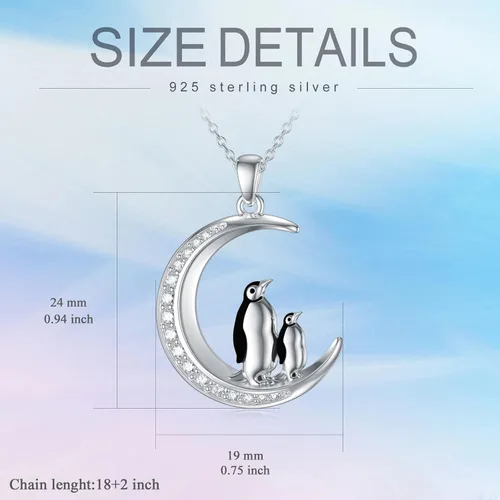 Vista 6 de TOUPOP Sterling Silver Necklaces Animal Jewelry for Women ButterflyCatDogBeeElephantRabbitPenguinHorseSnakePhoenix Jewelry Necklace Gifts for Women