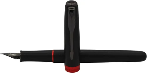 Vista 4 de Gullor Pluma estilográfica 75F negro mate con caja de regalo, borde rojo, punta fina