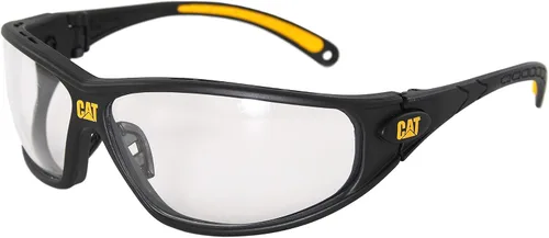 Vista 6 de Caterpillar Tread Gafas de seguridad, negro y amarillo, espejo azul, unisex