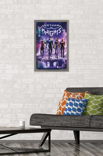 Vista 2 de Trends International DC Comics Gotham Knights - Póster de pared de arte clave, 14.725 x 22.375 pulgadas, versión enmarcada de madera de granero