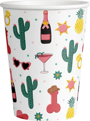 Vista 4 de Bachelorette "Same Prick Forever" Vajilla Pack: Juego de platos de papel, servilletas y tazas desechables para 20