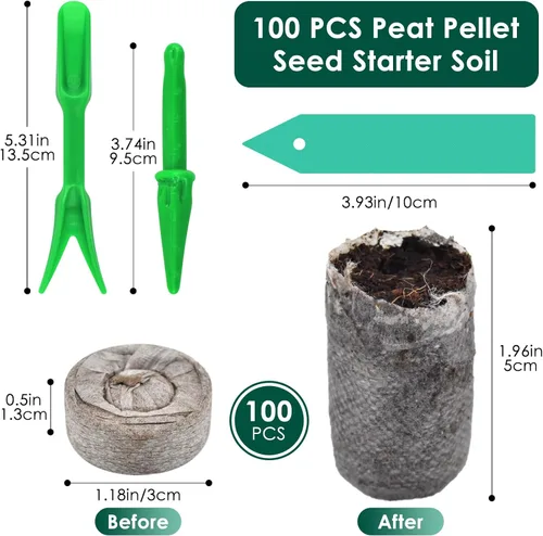 Vista 3 de PACETAP 100 piezas de 1.181 in de tierra para cultivar hierbas, plantas, flores, verduras (1.181 in)