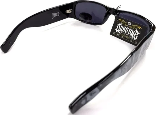 Vista 5 de Dyse One Sombras American Indian Arrow Negro Gafas De Sol California Lowrider Style, Marcos negros lente de tinte limusina negra.