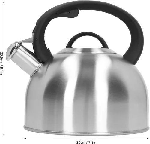 Vista 2 de Hervidor de té silbante de 3 litros, hervidor de té silbante, tetera de acero inoxidable, calentamiento rápido con botones de un solo toque