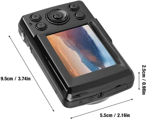 Vista 8 de Cámara digital para niños, video 720P de 2.4 pulgadas, pantalla LCD de 4X, zoom digital de 16 MP, videocámara compacta con luz de relleno y soporte