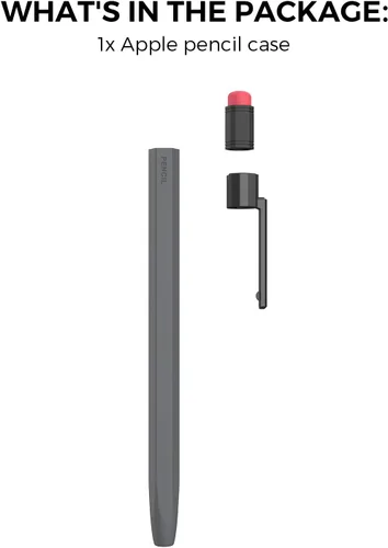 Vista 7 de TRONWIN Funda para Apple Pencil de 1ª generación, funda de silicona con agarre perfecto, diseño clásico con clip resistente compatible con Apple