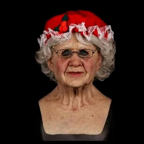 Vista 3 de Divertida máscara completa de Papá Noel máscara facial de Navidad máscara facial de Papá Noel peluca súper suave disfraz de barba fiesta de Navidad