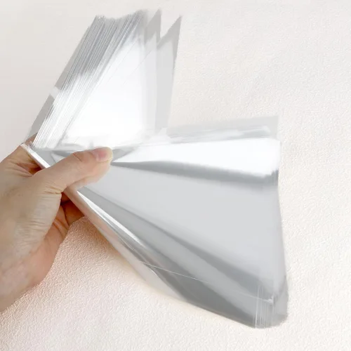 Vista 3 de 100 piezas de bolsas para golosinas en forma de cono, bolsas para golosinas de celofán en forma de cono, bolsas de plástico transparente triangular