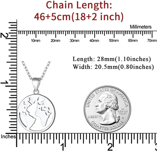 Vista 5 de ChicSilver Collar de moneda de plata de ley, collar con colgante de moneda para mujer (con caja de regalo)