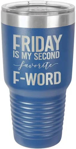 Vista 14 de Viernes es mi segundo favorito F Word negro vaso de 30 oz con paja y tapa superior deslizante Taza de viaje de acero inoxidable Compare con Yeti