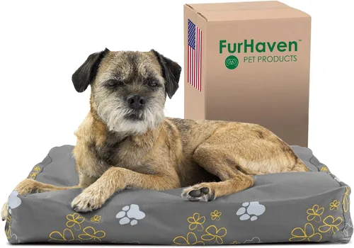 Vista 13 de Furhaven - Cama para perros y gatos, cojín de lujo, diseño rectangular tradicional, cama para mascotas con funda extraíble para perros y gatos