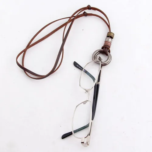 Vista 5 de Collar de soporte de gafas O Ring ajustable correa de cuero collar