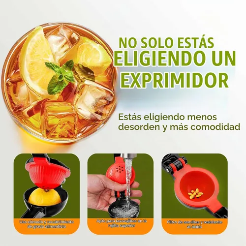 Vista 4 de Zulay Kitchen Exprimidor de Limón 2 en 1 de Metal - Exprimidor Manual Resistente de Máxima Extracción que Obtiene Hasta la Última Gota - Exprimidor
