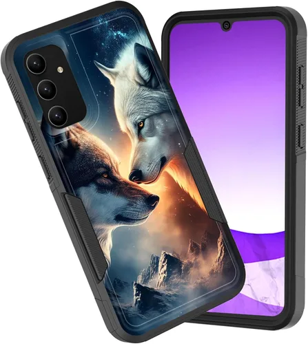 Vista 81 de Funda para Galaxy A15 5G, doble capa híbrida resistente a prueba de golpes, policarbonato duro, silicona suave, TPU, funda protectora para Samsung