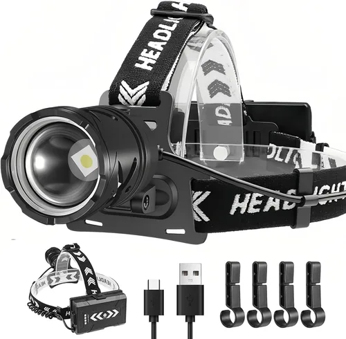 Vista 4 de Fay Bless Lámpara de cabeza LED, 3.00 oz, 350 lúmenes, IPX4, impermeable, 1200 mAh hasta 8 h, faros superbrillantes, sensor de movimiento, 5 modos