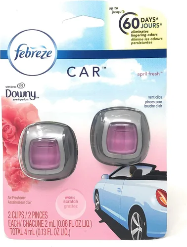 Vista 16 de Febreze Ambientador de coche con clip de ventilación, eliminador de olores, aroma ámbar automático, 2 clips