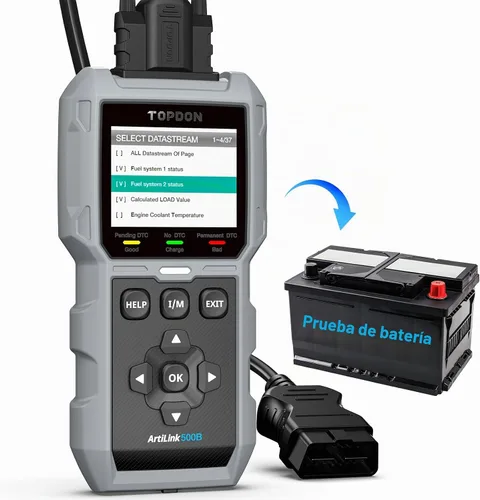 Vista 9 de TOPDON AL500B Escáner OBD2 Probador de Batería 2 en 1 Lector de Código, Diagnóstico OBDII Completo, Pruebas de Batería de 12V y Pruebas de Arranque