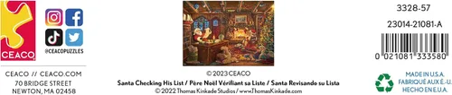 Vista 7 de Ceaco - Thomas Kinkade - Vacaciones - Santa comprobando su lista - Rompecabezas de 1000 piezas