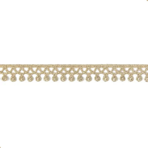 Vista 10 de Encaje bordado de costura con diseño de borla (#B19 Gold 5Yard)