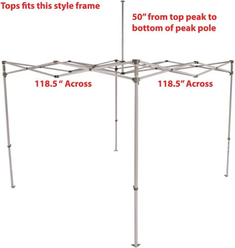 Vista 2 de Impact Canopy cubierta superior de repuesto Rojo 10x10