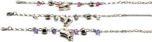 Vista 3 de Brilliance & Melrose Joyas de patinaje sobre hielo - Pulsera con dijes de lila