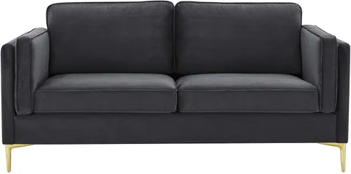 Vista 8 de Modway EEI-4453-CHA Kaiya - Sofá de terciopelo de alto rendimiento, color carbón
