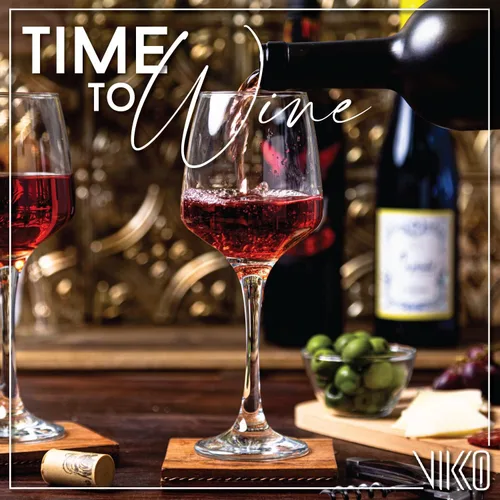Vista 2 de Vikko Copas de vino, juego de 4 copas de vino tinto, copa de vino transparente de 14 onzas, copas europeas clásicas y duraderas
