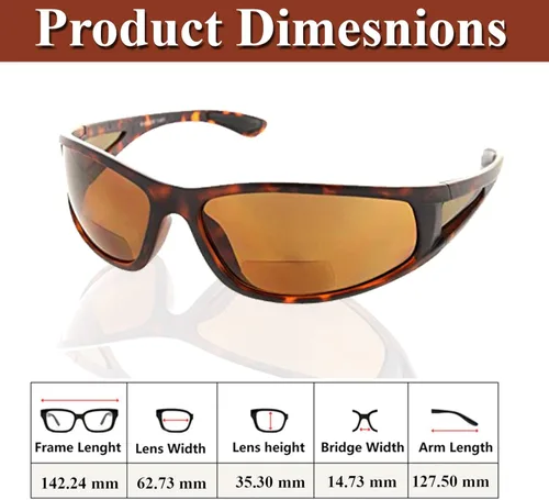 Vista 3 de Fiore Envolver gafas de sol polarizadas línea invisible bifocal gafas de sol lectores