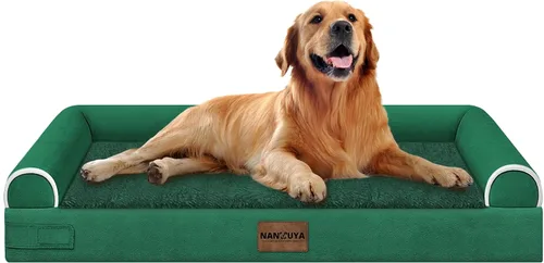 Vista 86 de NANUYA - Cama ortopédica para perros de tamaño mediano/grande, lavable: Camas con almohada para perros de tamaño mediano/grande, sofá de espuma