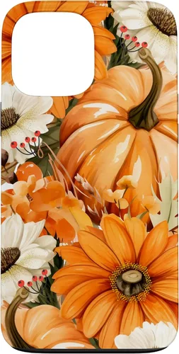Vista 23 de Funda con temática de otoño para iPhone 16, diseño de calabaza, niña, mujer, diseño vintage de otoño