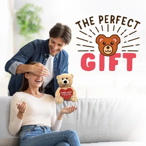 Vista 6 de Zamnnn Shawty U Hella Fine - Divertido regalo de oso de peluche Witty de 10 pulgadas y bolsa de regalo, para novia, novio, mejor amigo, cumpleaños