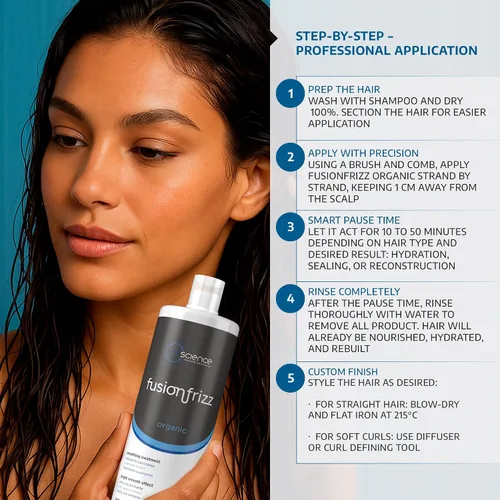 Vista 6 de Brscience Fusionfrizz Tratamiento orgánico de queratina - Solución profesional para alisar e iluminar el cabello, 3.4 fl oz