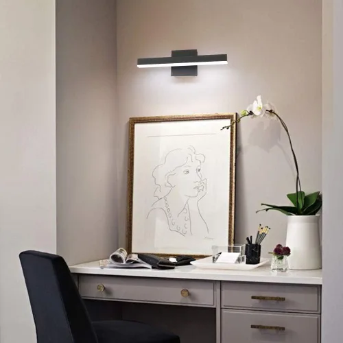 Vista 4 de Aipsun - Lámpara LED para baño moderna, color negro