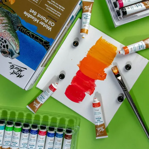 Vista 2 de Mont Marte MPOW3618 Pintura al óleo soluble en agua, diluida con agua, 1.2 x 0.6 fl oz (36 colores x 0.6 fl oz), juego de pintura al óleo mezclable