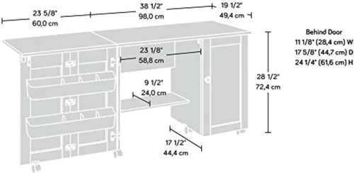 Vista 6 de Mueble móvil para costura y otras manualidades de madera de cerezo, Madera Manufacturada, Cinnamon Cherry
