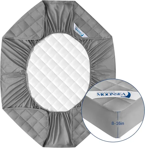 Vista 3 de Moonsea Protector de colchón completo, funda de colchón impermeable - Gris