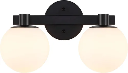 Vista 14 de JONATHAN Y Lámpara de pared LED de 5.75 pulgadas, color latón/negro, 1 luz de globo moderno, pantalla de vidrio esmerilado, lámpara de pared Art