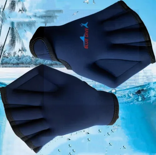 Vista 3 de 1 par de guantes de malla de natación, guantes de entrenamiento, palas de fitness acuático, resistencia al agua, tela de mano para hombres, mujeres