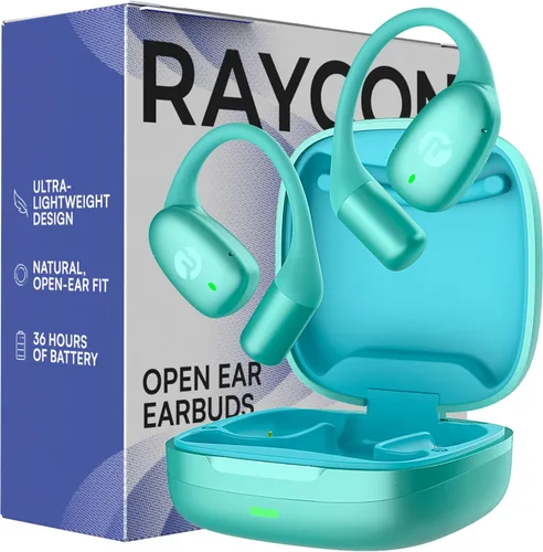 Vista 12 de Raycon Essential Open Earbuds – Auriculares inalámbricos True Wireless de oído abierto con Bluetooth 6.0, ultraligeros, diseño de gancho cómodo